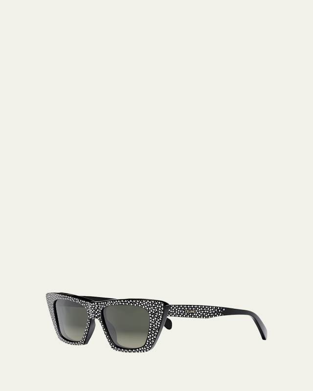 Crystal Embellished Acetate Cat-Eye Sunglasses